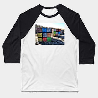 Rubic's Cube decorated beach defence block Baseball T-Shirt